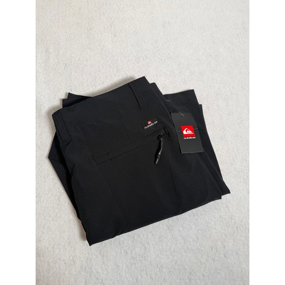 Quiksilver shorts Mens size 32 Hybrid Black Quick Dry Board water Shorts NWT $60